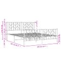 vidaXL Kovový rám postele s predným a zadným čelom biely 160x200 cm