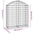vidaXL Oblúkový gabionový kôš 100x30x100/120 cm pozinkované železo