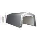 vidaXL Úložný stan 300x900 cm oceľový sivý