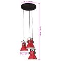 vidaXL Závesná lampa 25 W šmuhovaná červená 30x30x100 cm E27