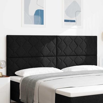 vidaXL LED hlavová doska Čierny 200 cm látka