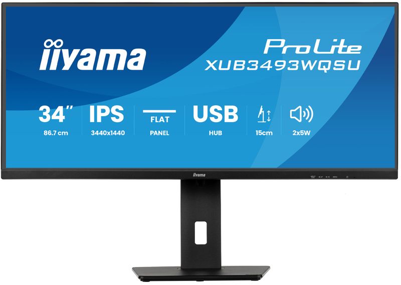 iiyama ProLite/XUB3493WQSU-B6/34''/IPS/wQHD/120Hz/1ms/Čierna/3R
