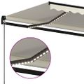 vidaXL Ručne zaťahovacia markíza s LED 450x300 cm krémová