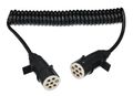 Propojovací spirálový kábel 7pin typ S TRAILER CABLE 10, plastová zástrčka, 24V, 3,5m SIXTOL