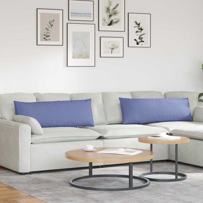 vidaXL Vankúše na pohovku 2 pcs Modrá džínovina 120 x 40 cm látka