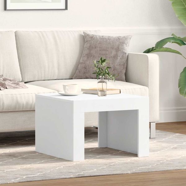 vidaXL Konferenčný stolík, biely 50x50x35 cm, kompozitné drevo