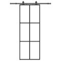 vidaXL Posuvné dvere s kovaním čierne 76x205 cm ESG sklo