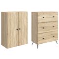 vidaXL Sada skríň 2 ks 66 x 34,5 x 90 cm Kompozitné drevo Dub sonoma