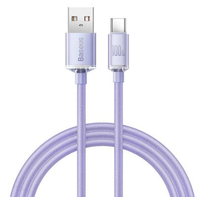 Baseus CAJY000405 Crystal Shine Series Dátový Kábel USB - USB-C 100W 1,2m Purple