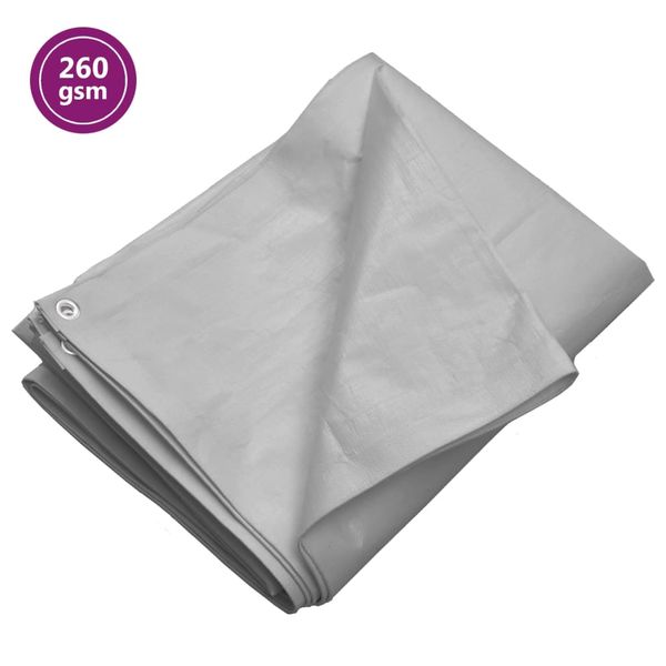 vidaXL Plachta 260 g/m² 3x3 m sivá HDPE