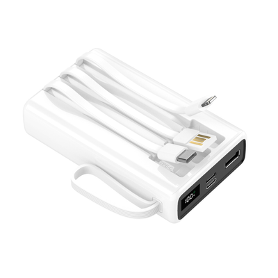 Setty power bank 10000 mAh with cables SPB-LC-210 white