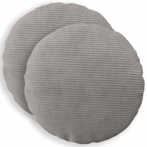 vidaXL Poťah na podložku 2 pcs HEERLEN Svetlosivá Ø 50 cm manšestr