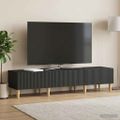 vidaXL TV skrinka 147 x 34,5 x 30 cm Čierna Kompozitné drevo