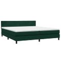 vidaXL Box Spring Posteľ s matracom a LED Tmavo zelená 200x210 cm Zamat