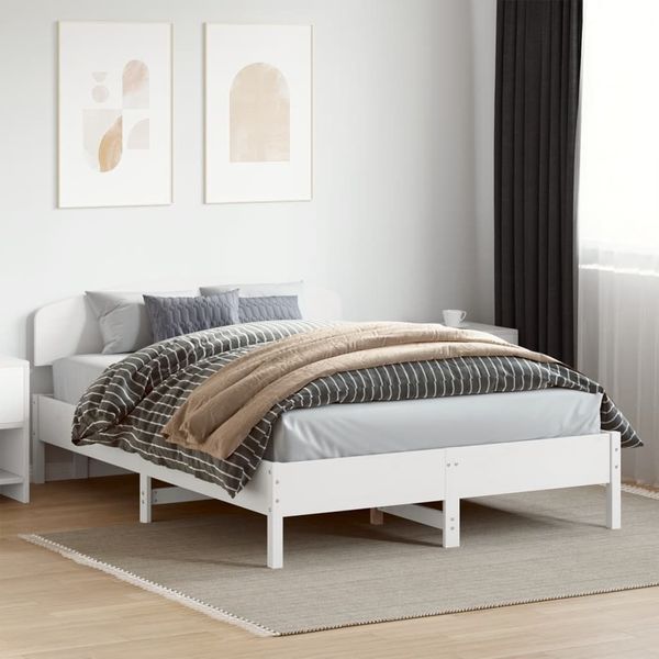 vidaXL Posteľ bez matraca biely 150x200 cm masívna borovica