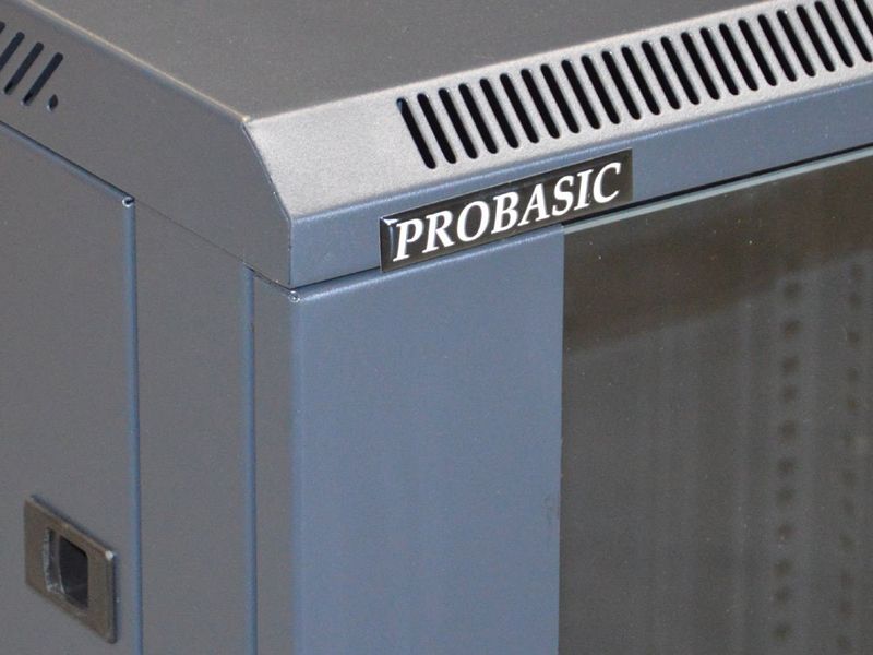 RACK 19" nástenný ZETA 6U 600x600 RAL9004, dvere sklo na samozostavenie, čierny