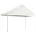 vidaXL Altánok so strechou, biely 20,07x4,08x3,22 m, polyetylén