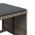 vidaXL Záhradné taburetky s vankúšmi 4 ks sivé 41x41x36 cm polyratan