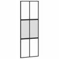 vidaXL Posuvné dvere s kovaním 76x205 cm tvrdené sklo a hliník úzke