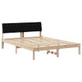 vidaXL Rám postele Hnedá a čierna 150 x 200 cm Borovicový masív