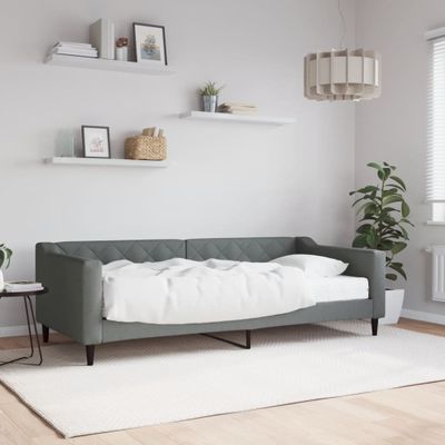 vidaXL Denná posteľ s matracom tmavosivá 90x200 cm látka