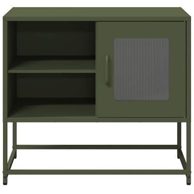 vidaXL TV skrinka olivovozelená 68x39x60,5 cm oceľ