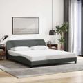 vidaXL Rám postele Dover tmavosivý 183x213 cm látka