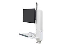 Montážna sada (vertikálne zdvihnutie) - pre LCD displej / PC vybavenie - systém na sedenie a státie - biela - veľkosť obrazovky: až 24" - montáž na stenu