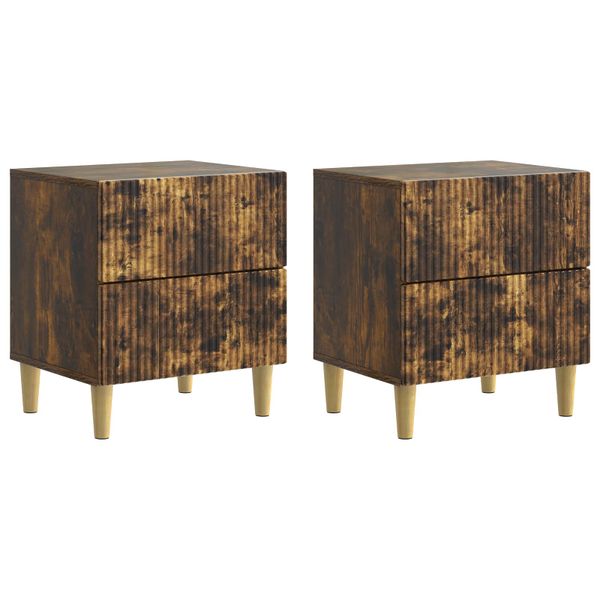 vidaXL Nočný stolík so zásuvkou 2 pcs Dymový dub 43 x 34,5 x 48 cm