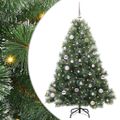 vidaXL Umelý vianočný stromček s 150 LED-i Zelená 150 cm PE a PVC