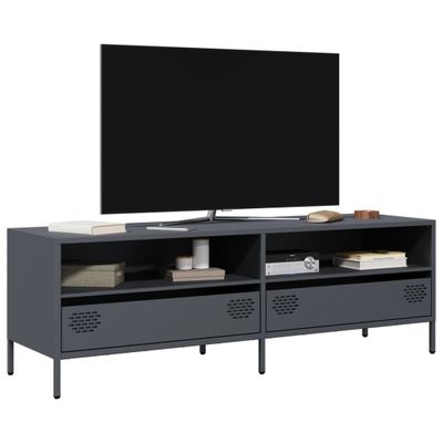 vidaXL TV skrinka antracit 135x39x43,5 cm oceľ valcovaná za studena