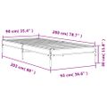 vidaXL Posteľný rám sivý sonoma 90x200 cm kompozitné drevo a kov