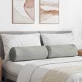 vidaXL Podložkové vankúše 2 pcs Svetlosivá Ø 25 x 70 cm Mikrovlákno
