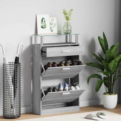 vidaXL Botník Sivý dub sonoma 63x24x104 cm spracované drevo