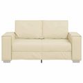 vidaXL Dvojmiestna pohovka Krémová 160 cm Umelá koža