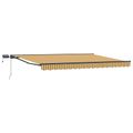 vidaXL Ručný rám markízy s LED Žltá, Sivá, Antracitová 4 × 3,5 m