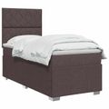 vidaXL Posteľ boxspring s matracom Tmavohnedá 100 x 200 cm Látka