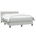 vidaXL Box Spring Posteľ s matracom Svetlosivá 160x220 cm Zamat