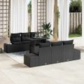 vidaXL Sada pohoviek 7 ks Čierna polyratan
