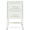 vidaXL Nočné stolíky 2 ks biele 36x39x60,5 cm oceľ