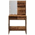 vidaXL toaletný stolík s LED Old Wood 74,5x40x141 cm