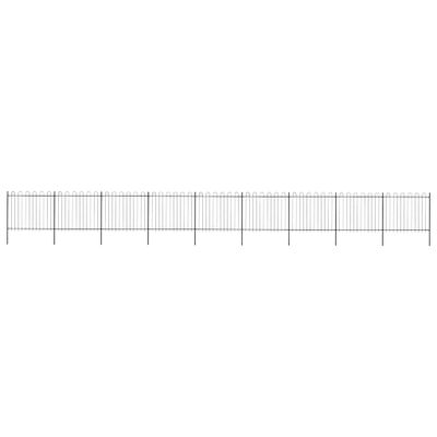 vidaXL Záhradný plot s oblúkom navrchu, oceľový 1506x150 cm, čierny