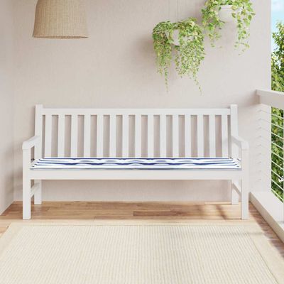 vidaXL Podložka na lavičku Pruhovaný Čierna kocka 150 x 50 x 3 cm
