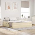 vidaXL Postel s úložným prostorem a matrací Krémová 200 x 200 cm