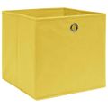vidaXL Úložné boxy 10 ks, žlté 32x32x32 cm, látka
