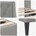 vidaXL Rám postele s čelnou doskou Svetlosivá 120 x 200 cm Zamat