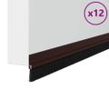 vidaXL Samolepiace tesnenia dverí s kefou 12 ks Hnedá 100 cm