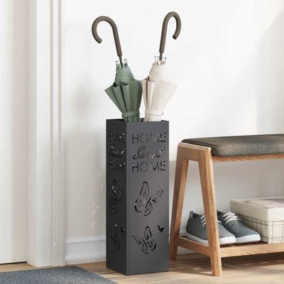 vidaXL Stojan na slnečník s úložiskom Čierna 15,5 x 15,5 x 49 cm Kov
