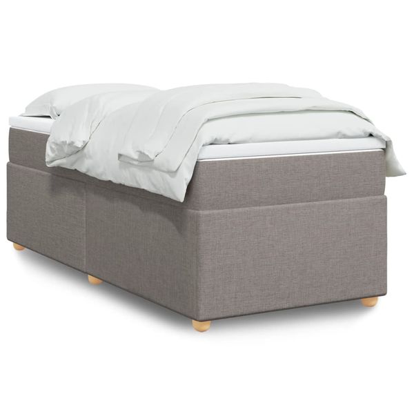 vidaXL Posteľný rám boxsping s matracom sivohnedý 80x200 cm látka