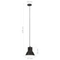 vidaXL Závesná lampa 25 W, čierna, okrúhla 17 cm E27